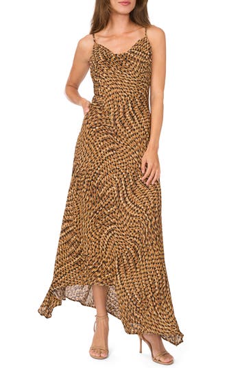 Parker The Sage Asymmetric Slipdress In Camel Cognac