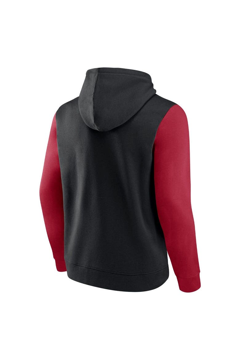 Men's Fanatics Branded Black/Red Miami Heat Attack Colorblock Pullover Hoodie, Alternate, color, Black