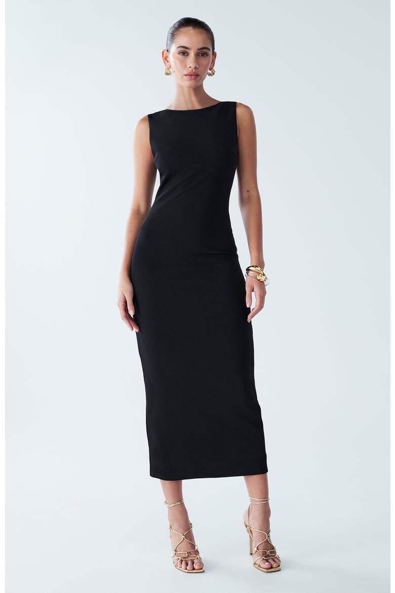 Shian Midi Dress, Main, color, Black