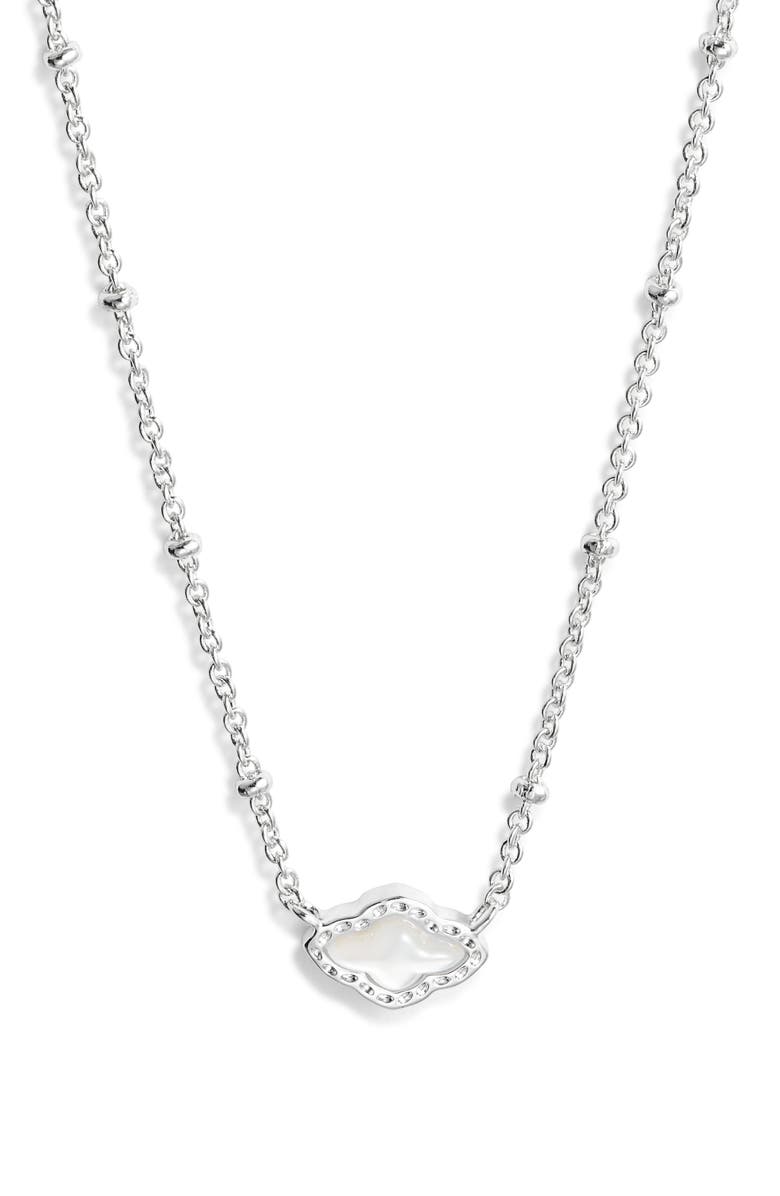 Kendra Scott Abbie Mini Mother-of-Pearl Pendant Chain Necklace, Main, color, 
