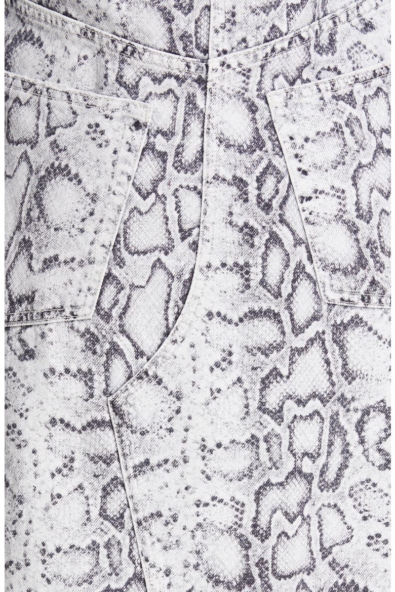 Python Print Denim Trench Coat, Alternate, color, FADED PYTHON