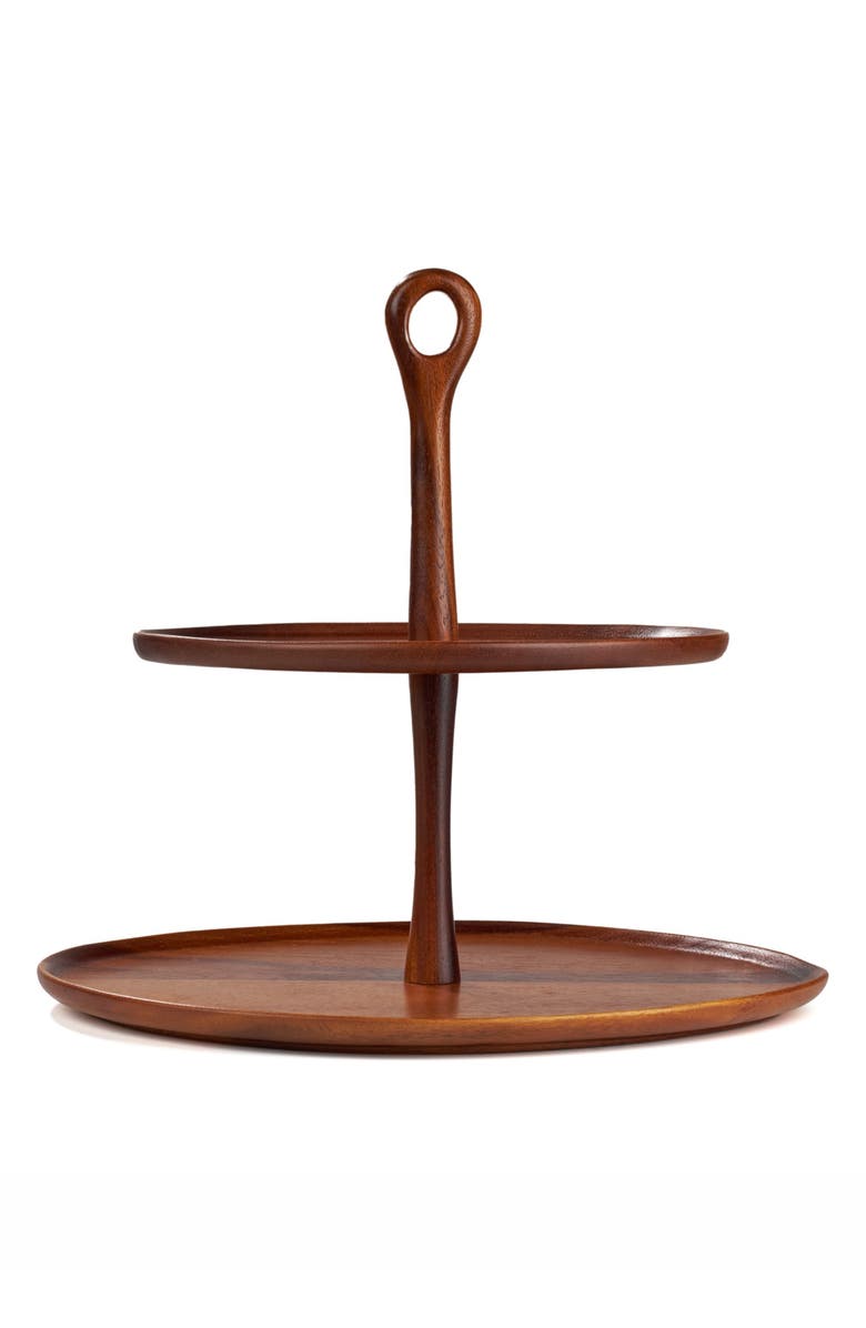 Nambé Portables Acacia Wood Tiered Server, Alternate, color, Brown