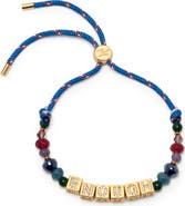 Little Words Project Enough Cubic Zirconia Letter Block Beaded Cord Bracelet