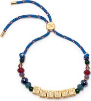 Little Words Project Enough Cubic Zirconia Letter Block Beaded Cord Bracelet