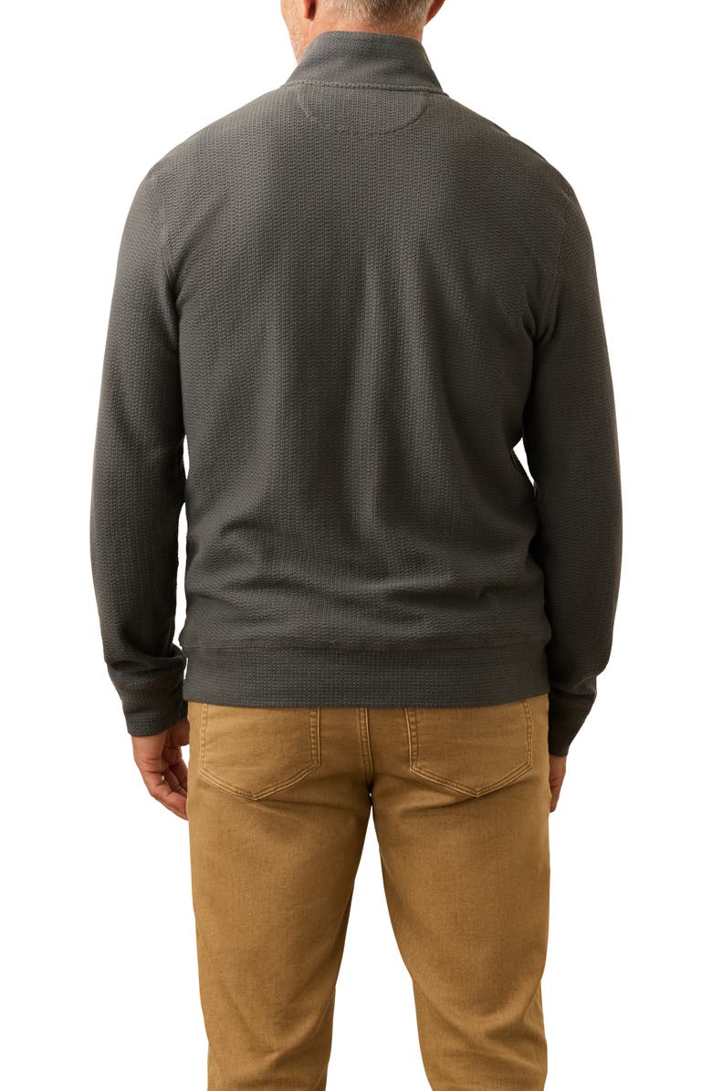 Faherty Texture Quarter Zip Pullover, Alternate, color, Mountain Coal