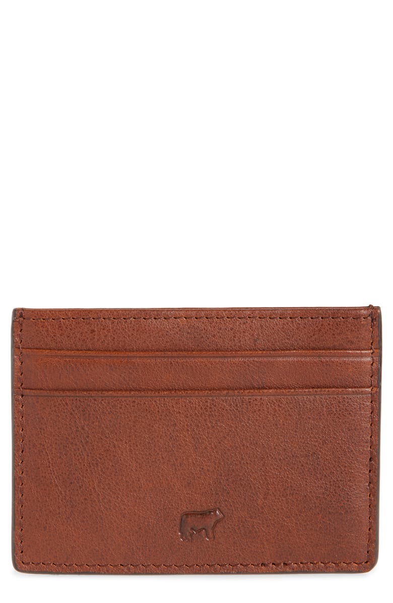 Will Leather Goods Front Pocket Leather Card Case, Main, color, Cognac
