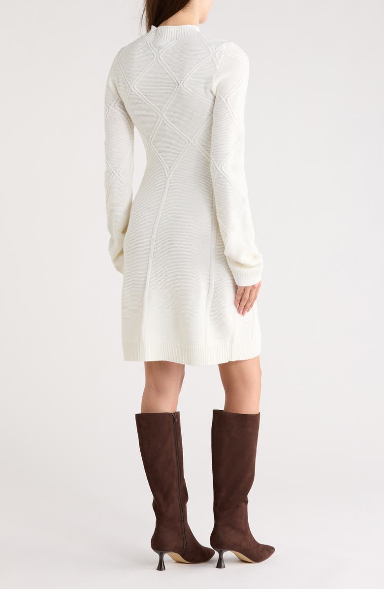 Ellen Tracy Mock Neck Long Sleeve Sweater Dress, Alternate, color, Marshmallow