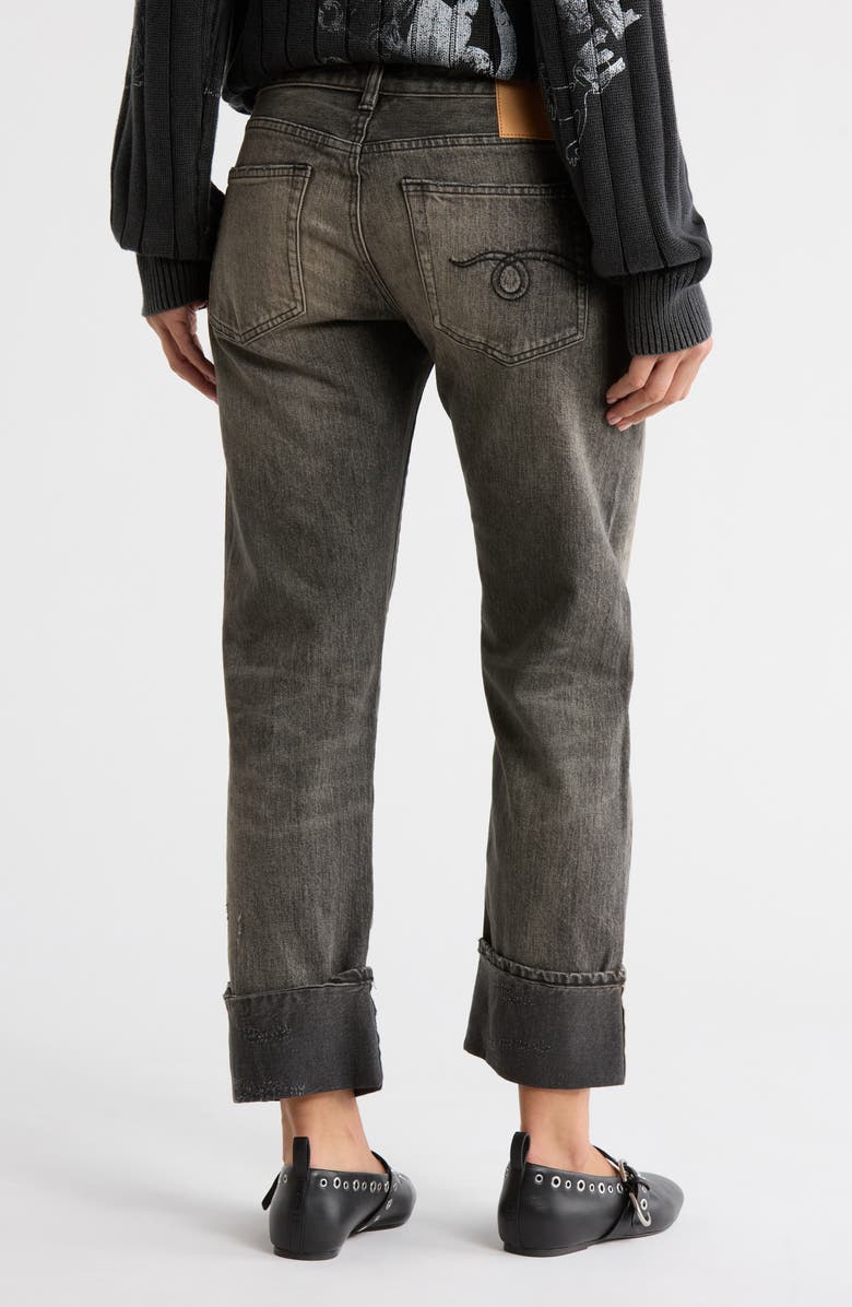 R13 Cuffed Straight Leg Jeans, Alternate, color,