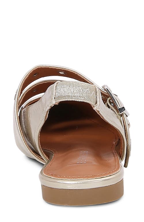 Berness Fabiola Double Buckle Pointed Toe Slingback Flat In Gold