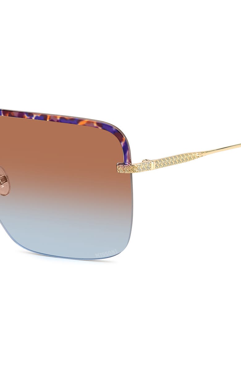 Missoni 99mm Shield Sunglasses, Alternate, color, Gold Blue Havana/ Brown Blue