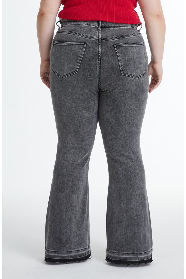 Lauren High Waist Ripped Flare Jeans, Alternate, color, GREY