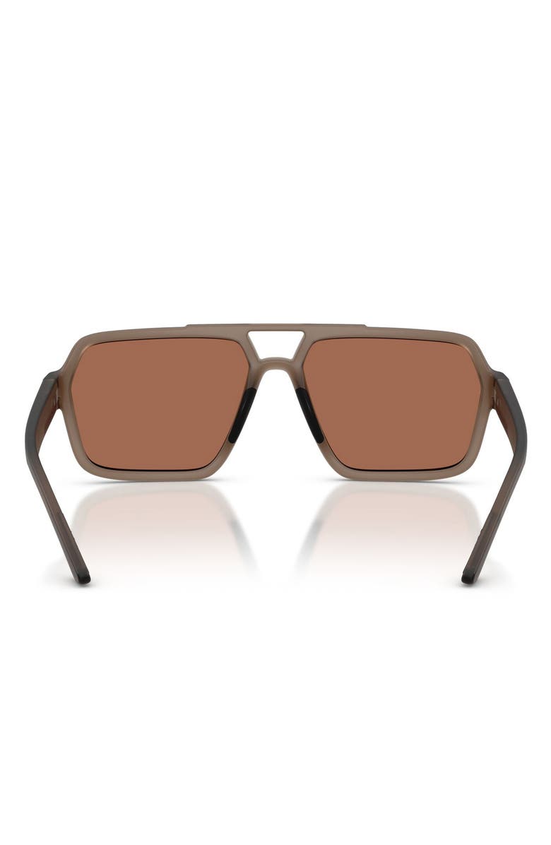 Prada Linea Rossa 59mm Pilot Sunglasses, Alternate, color, Transparent Brown / Brown