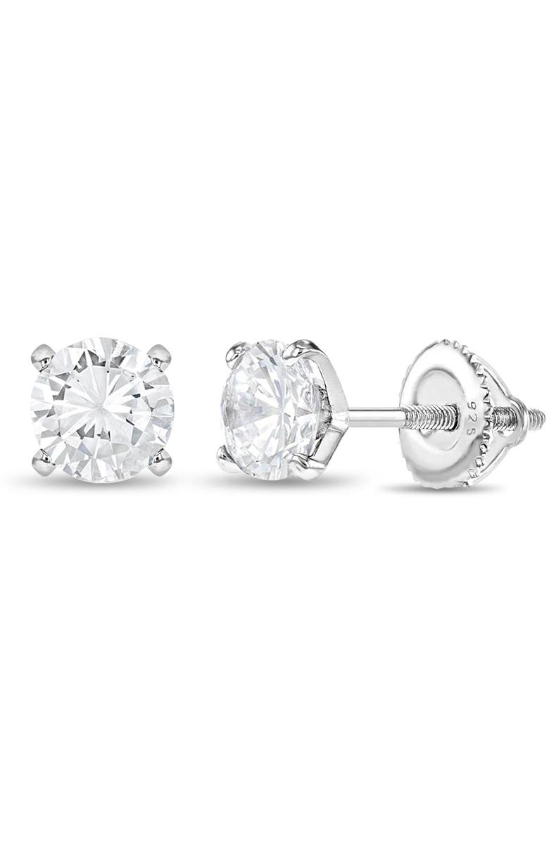 In Season Jewelry Prong Set Stone Earrings, Main, color, Silver