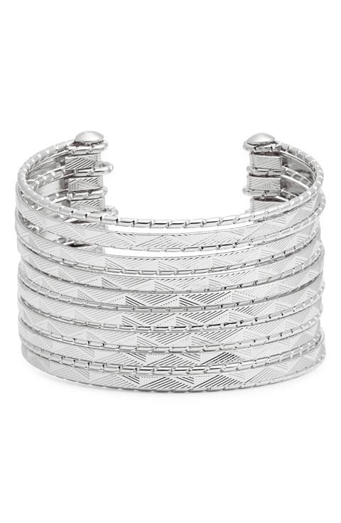 Textured Multiband Cuff Bracelet