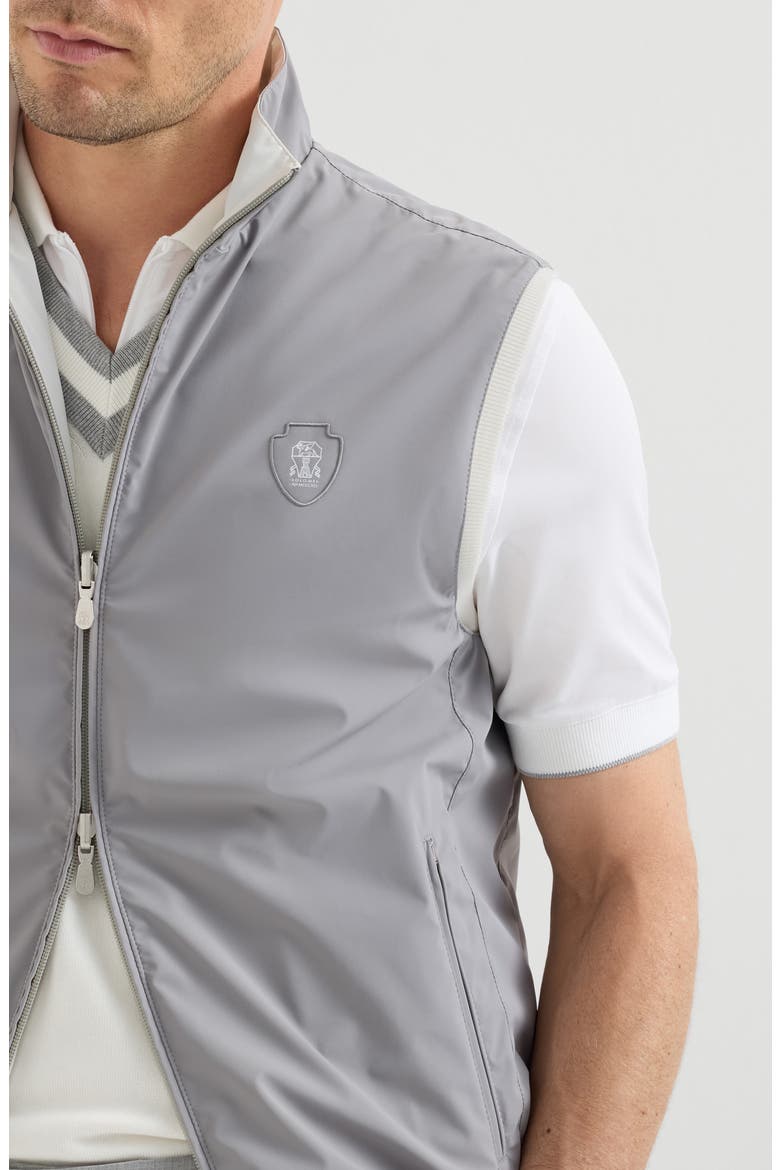 Bonded nylon reversible vest with logo, Alternate, color, Off-White
