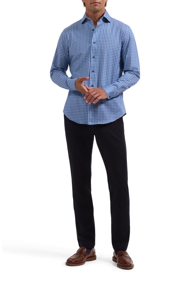 Devon OoohCotton® Tech Check Long Sleeve Shirt, Alternate, color, CLASSIC BLUE