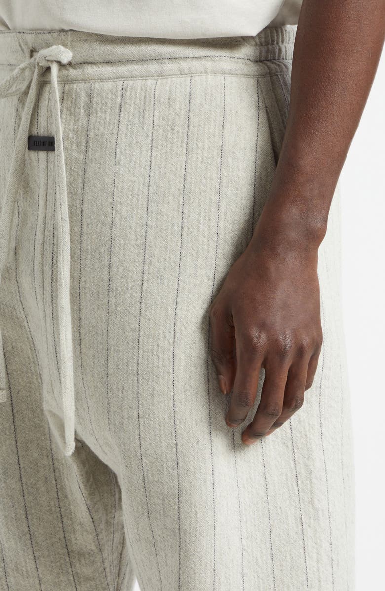 Fear of God Stripe Baseball Flare Leg Wool Blend Pants, Alternate, color, Light Beige / Black