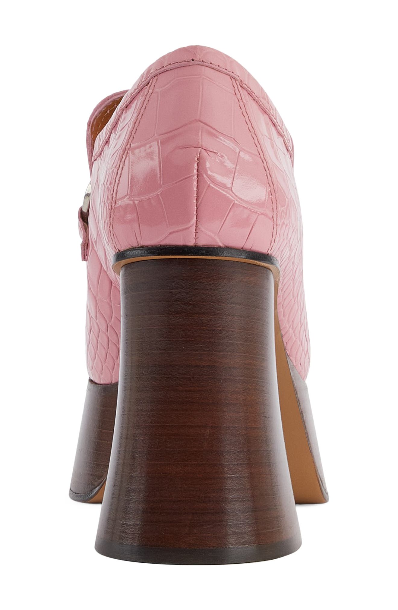 Gucci Croc Embossed Platform Bit Loafer, Alternate, color, 