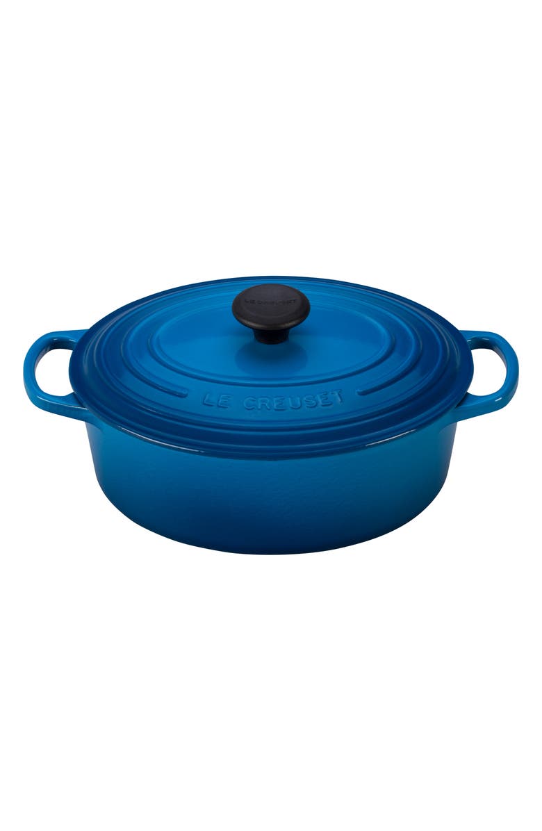 Le Creuset Signature 2.75 Quart Oval Enameled Cast Iron Dutch Oven, Main, color, Marseille
