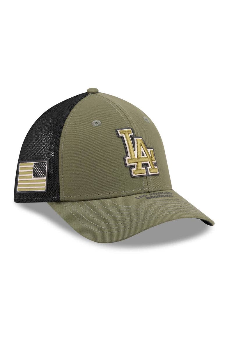 Men's New Era  Olive Los Angeles Dodgers 2026 Armed Forces Day 39THIRTY M-Crown Flex Hat, Main, color, Olive