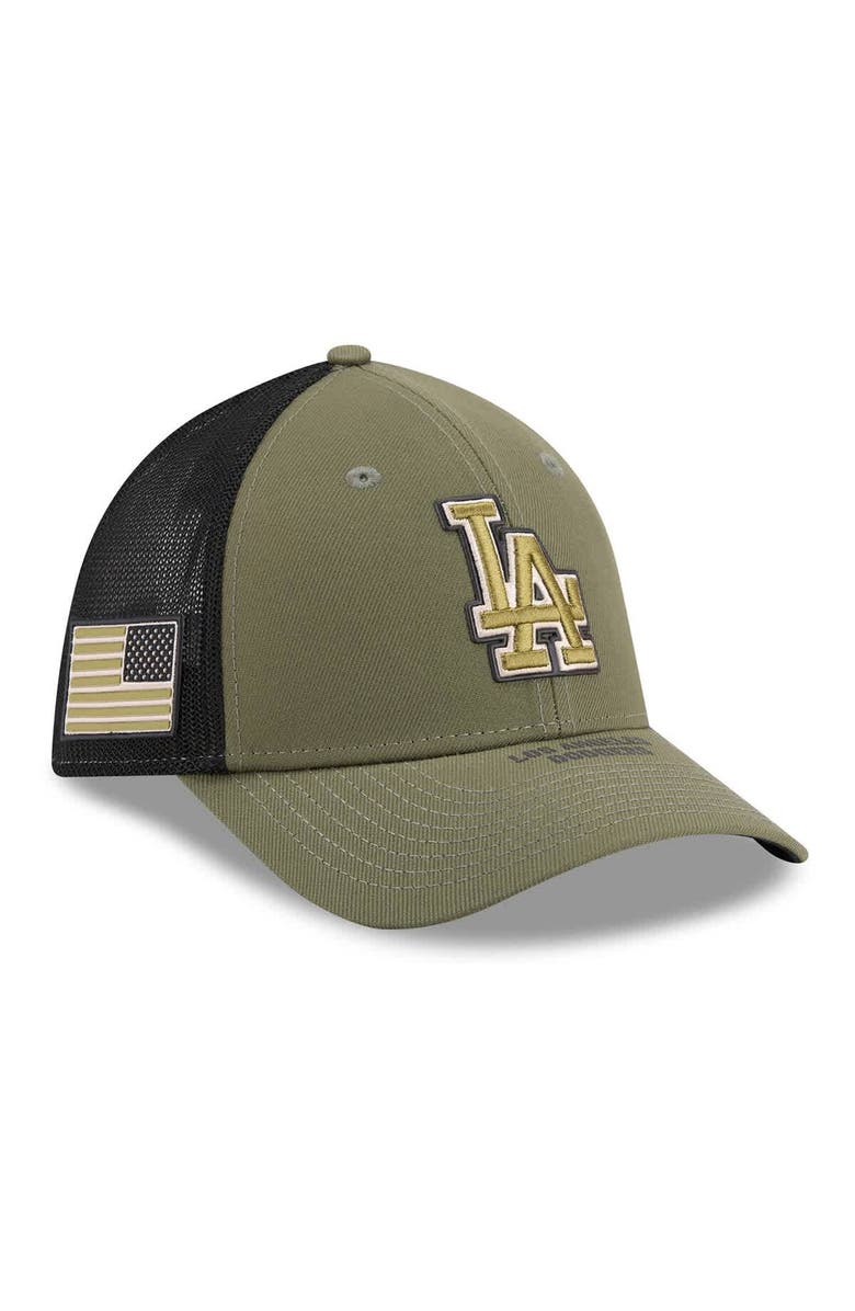 New Era Men's New Era  Olive Los Angeles Dodgers 2026 Armed Forces Day 39THIRTY M-Crown Flex Hat, Main, color, Olive
