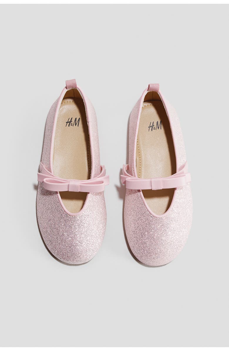 H&M Ballet Pumps, Main, color, Light Pink/Glittery