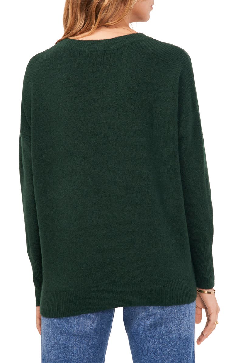 Vince Camuto Drop Shoulder V-Neck Sweater, Alternate, color, Windsor Moss