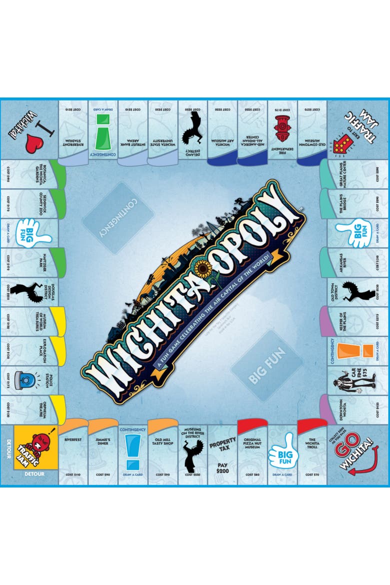 Wichitaopoly Monopoly Board Game, Alternate, color, Multicolored