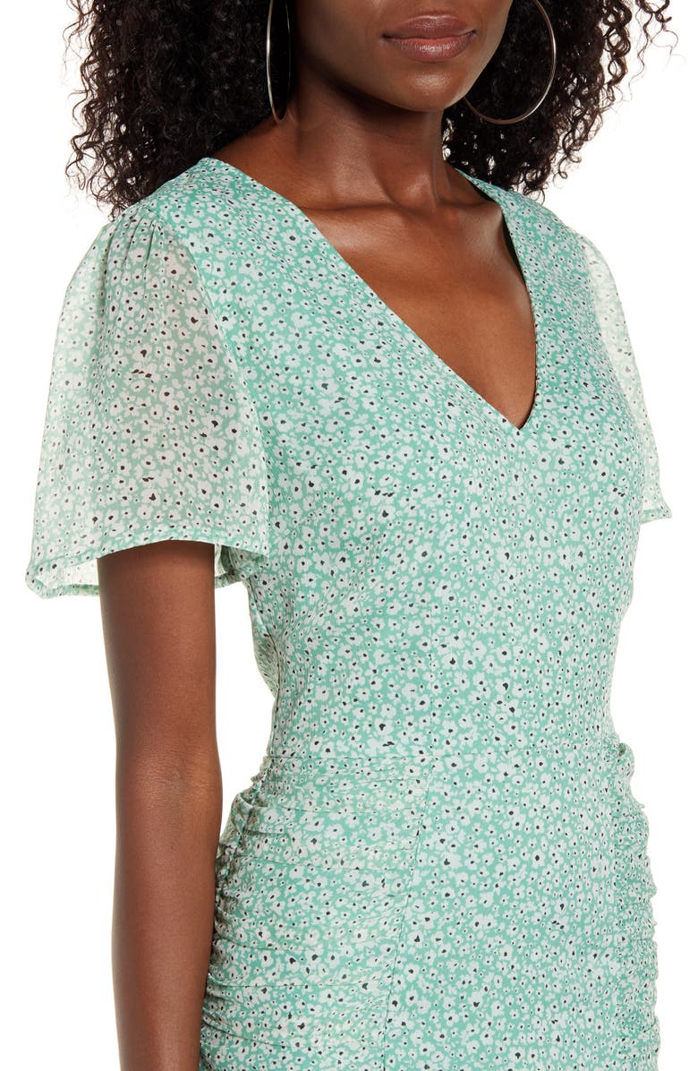 Leith Chiffon Ruched Minidress, Alternate, color,