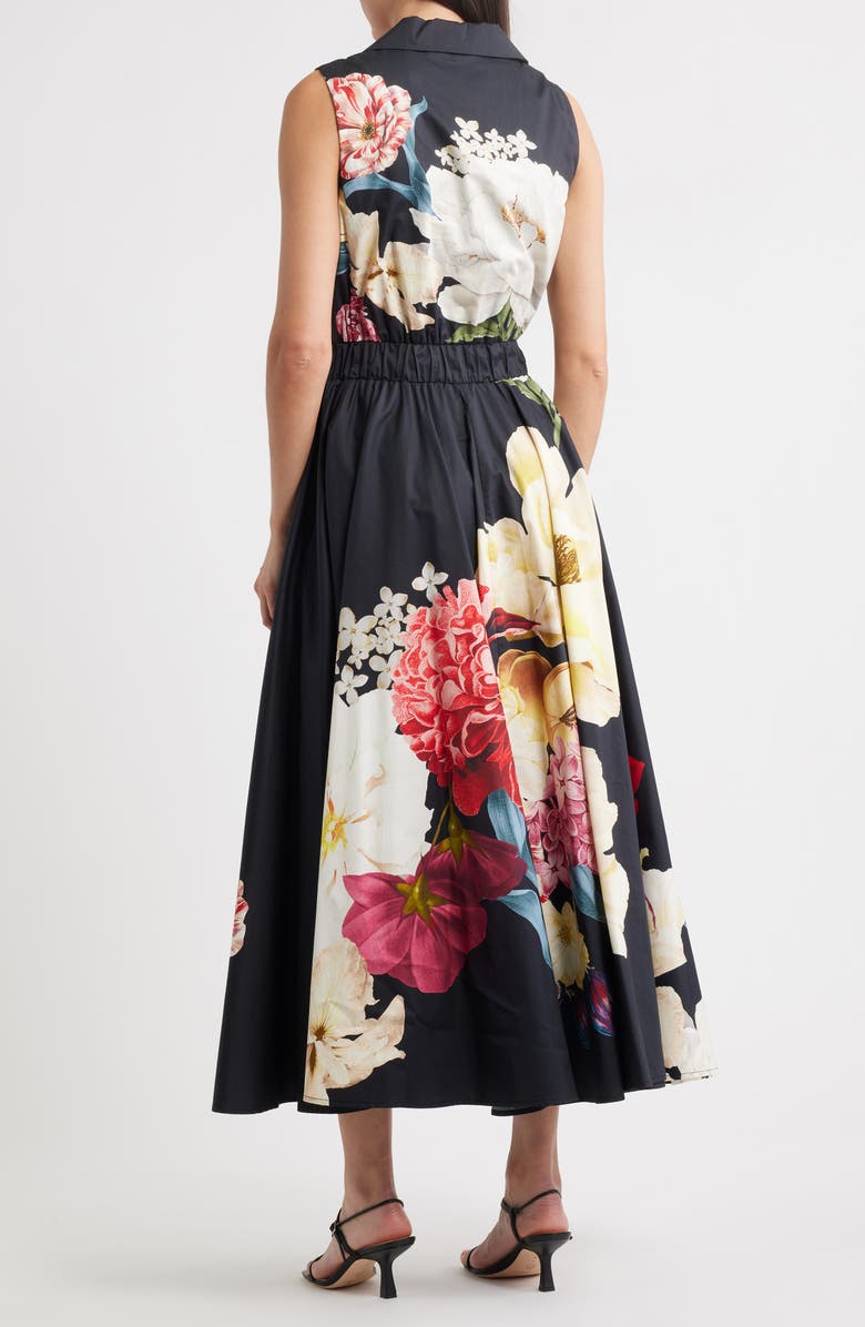 Elie Tahari Athena Regal Floral Print Sleeveless Maxi Dress, Alternate, color, 