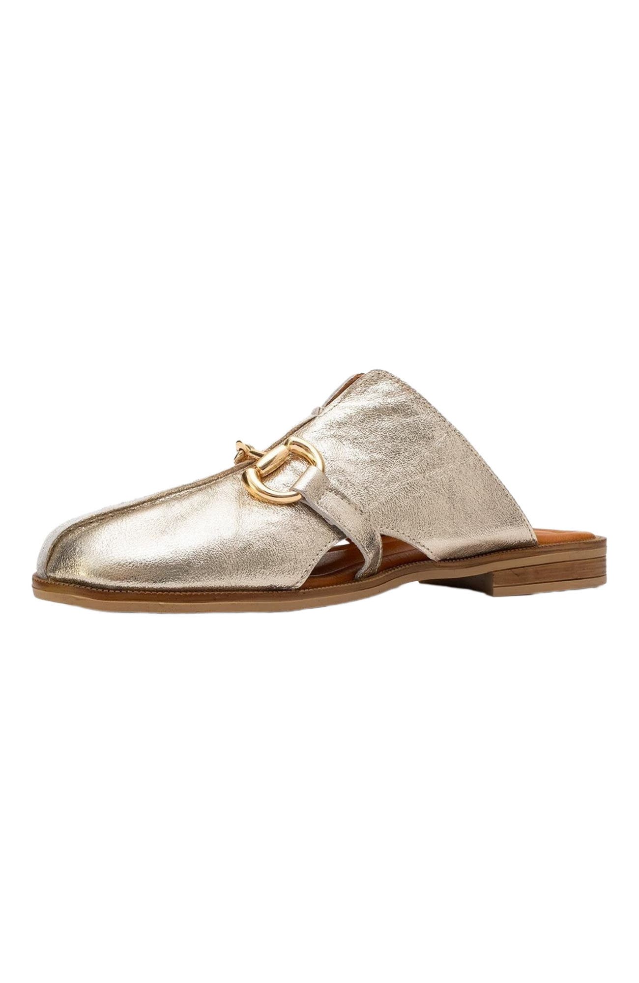Forever & Always Shoes Favor Leather Mules, Alternate, color, Gold Leather
