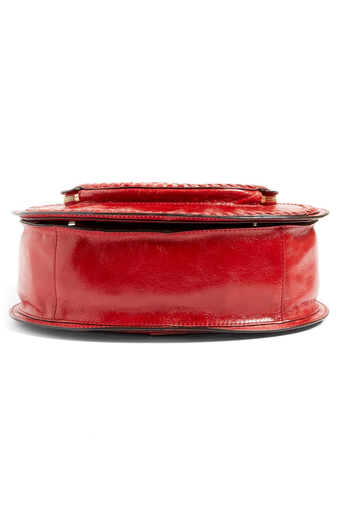 Vanity Saddle Bag, Alternate, color, DEEP RED DISTRESSED LEATHER