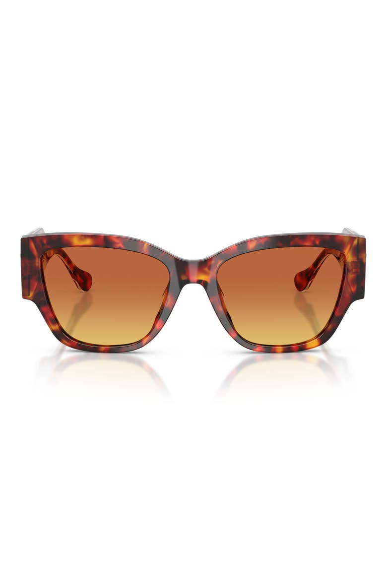 55mm Cat Eye Sunglasses, Main, color, RED HAVANA / YELLOW BROWN