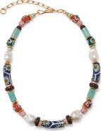 Lizzie Fortunato Souvenir Beaded Necklace in Azul