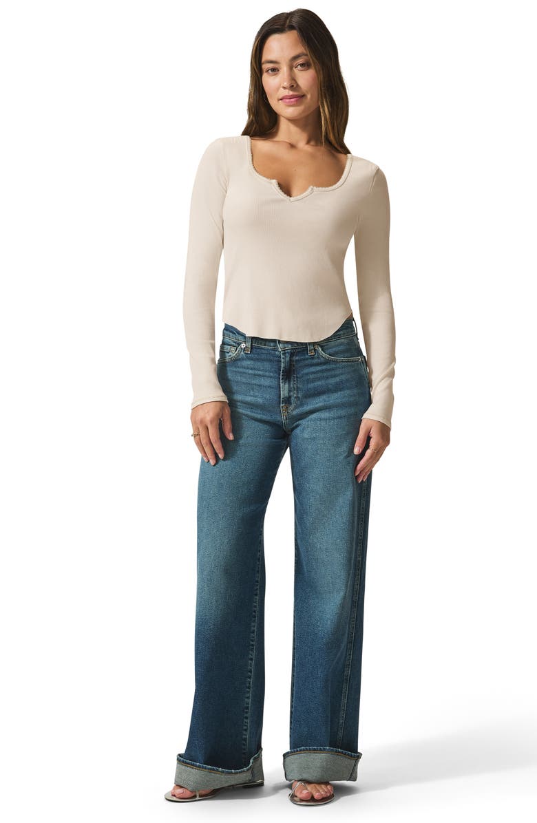 Splendid Posie Stretch Cotton Rib Top, Alternate, color, Moonstone