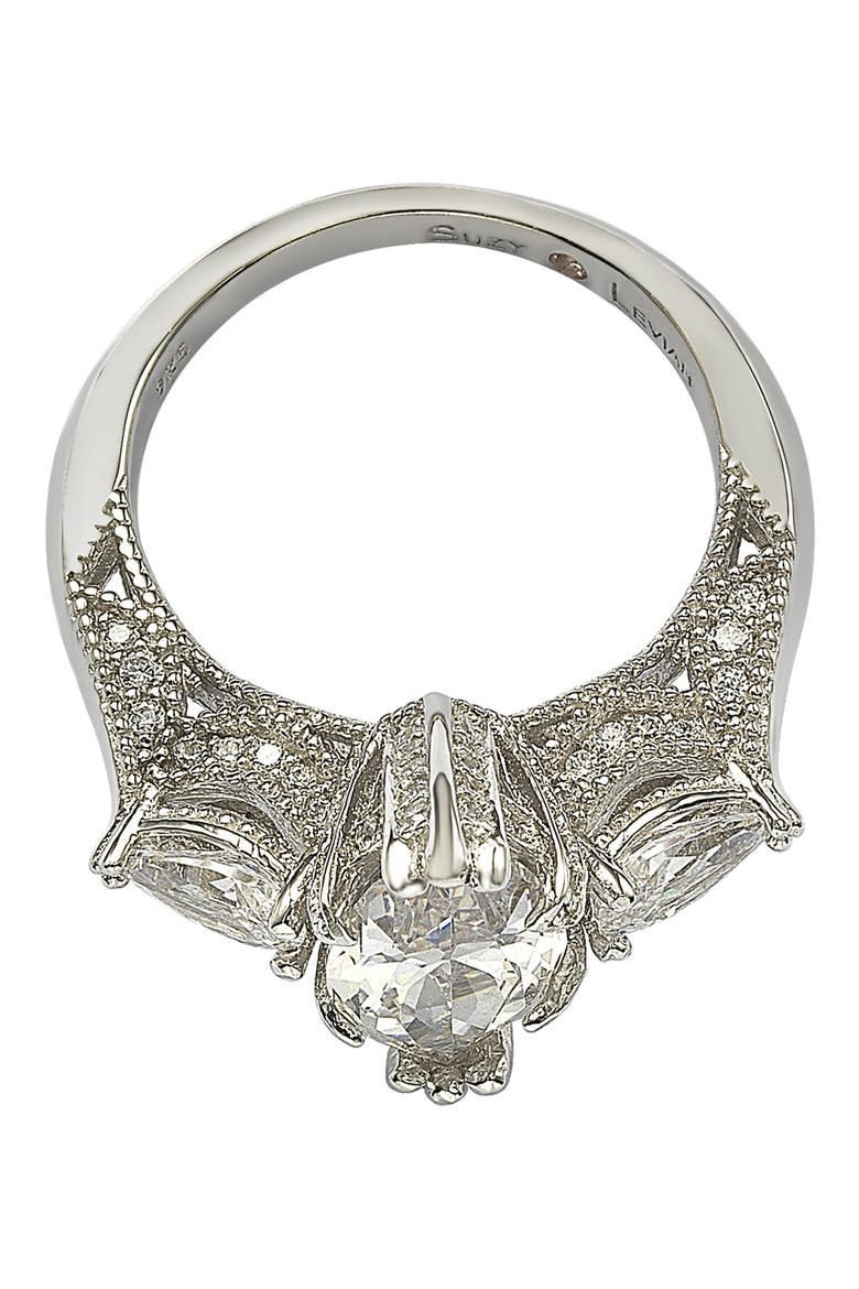 Marquise CZ Sterling Silver Ring, Alternate, color, WHITE