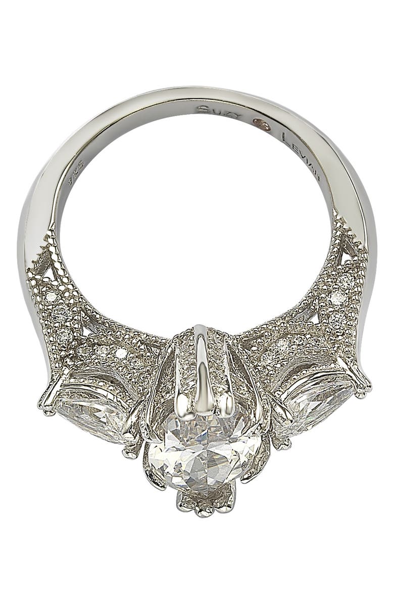 SUZY LEVIAN Marquise CZ Sterling Silver Ring, Alternate, color, White