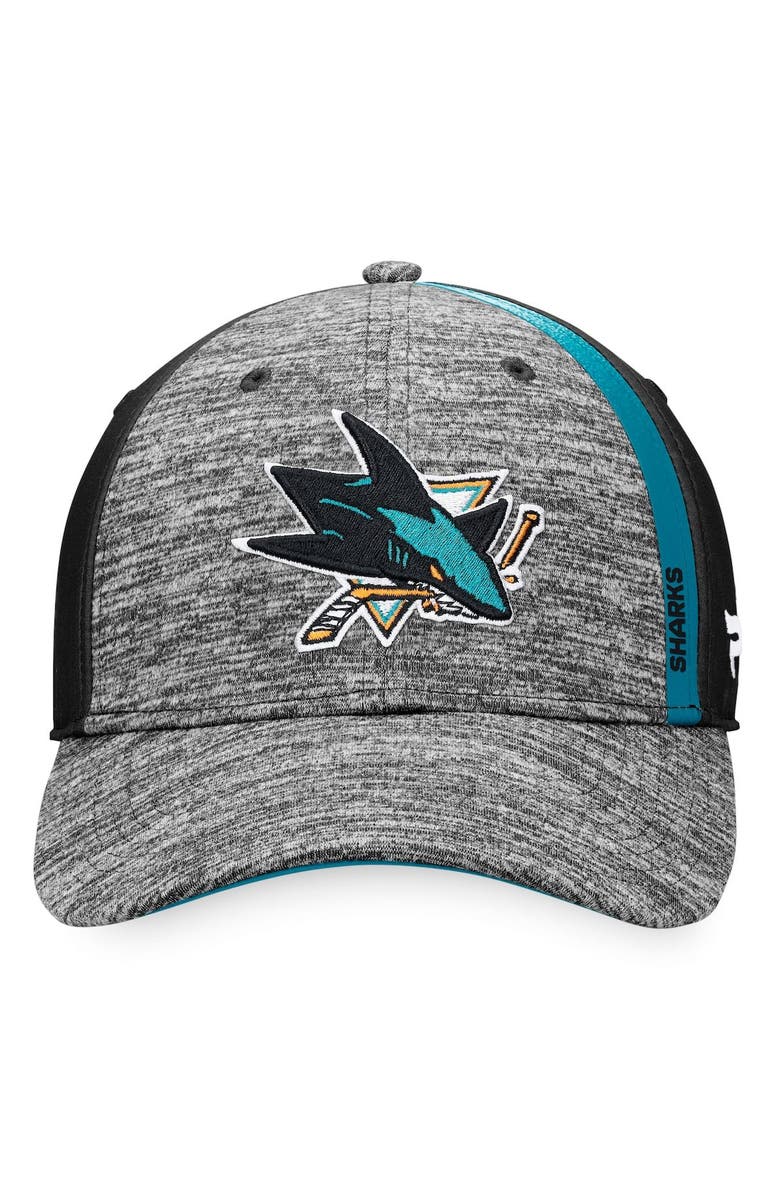 FANATICS Men's Fanatics Branded Gray/Black San Jose Sharks Defender Flex Hat, Alternate, color, 