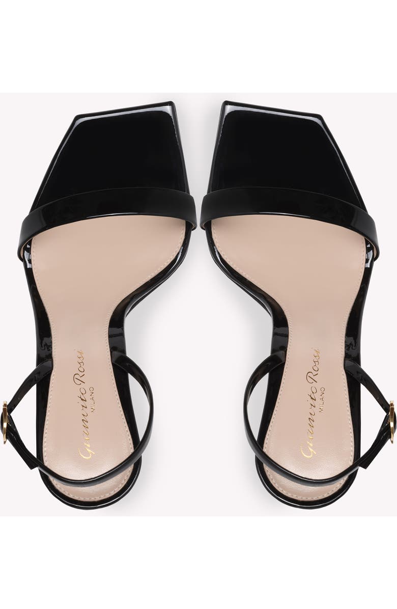 Gianvito Rossi Ribbon Stiletto Sandal, Alternate, color, Black Leather