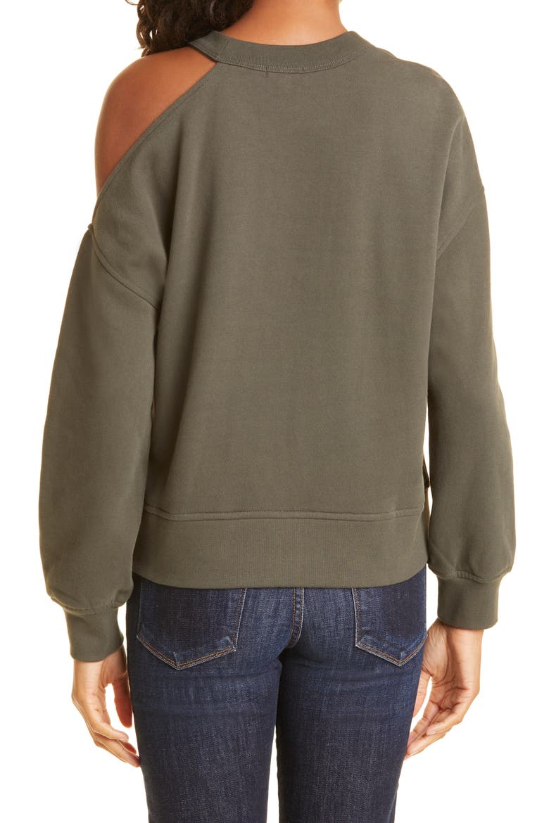 Quincy Cutout Sweatshirt, Alternate, color, OLIVE