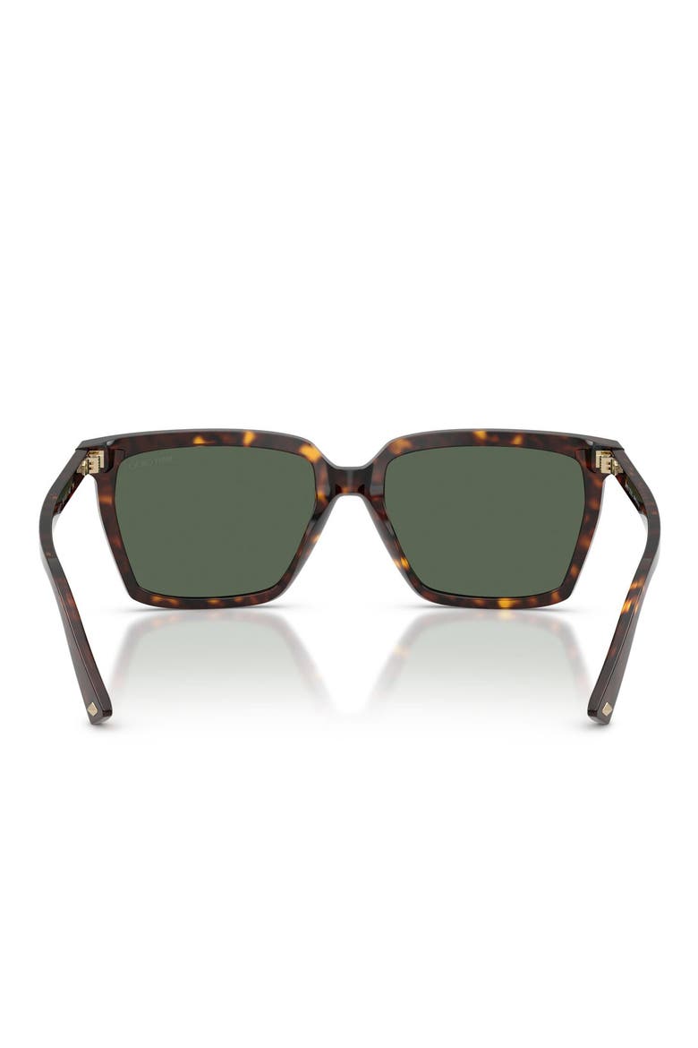 55mm Square Sunglasses, Alternate, color, HAVANA / DARK GREEN
