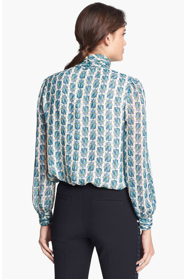 'Jasmine' Silk Top, Alternate, color, VANILLA CREAM SCARAB