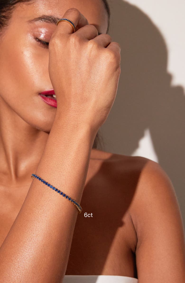 Aurate New York Lab Grown 3ct Blue Sapphire Tennis Bracelet, Alternate, color, Blue Sapphire