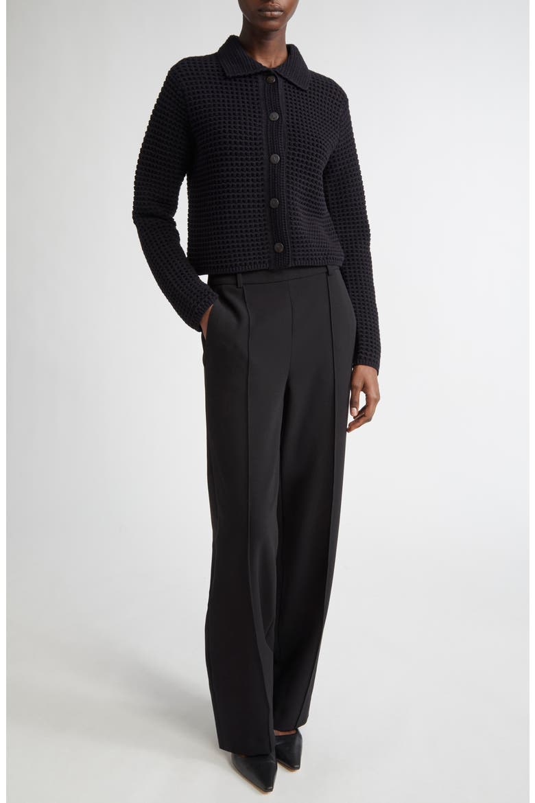 Block Stitch Cardigan, Alternate, color, BLACK