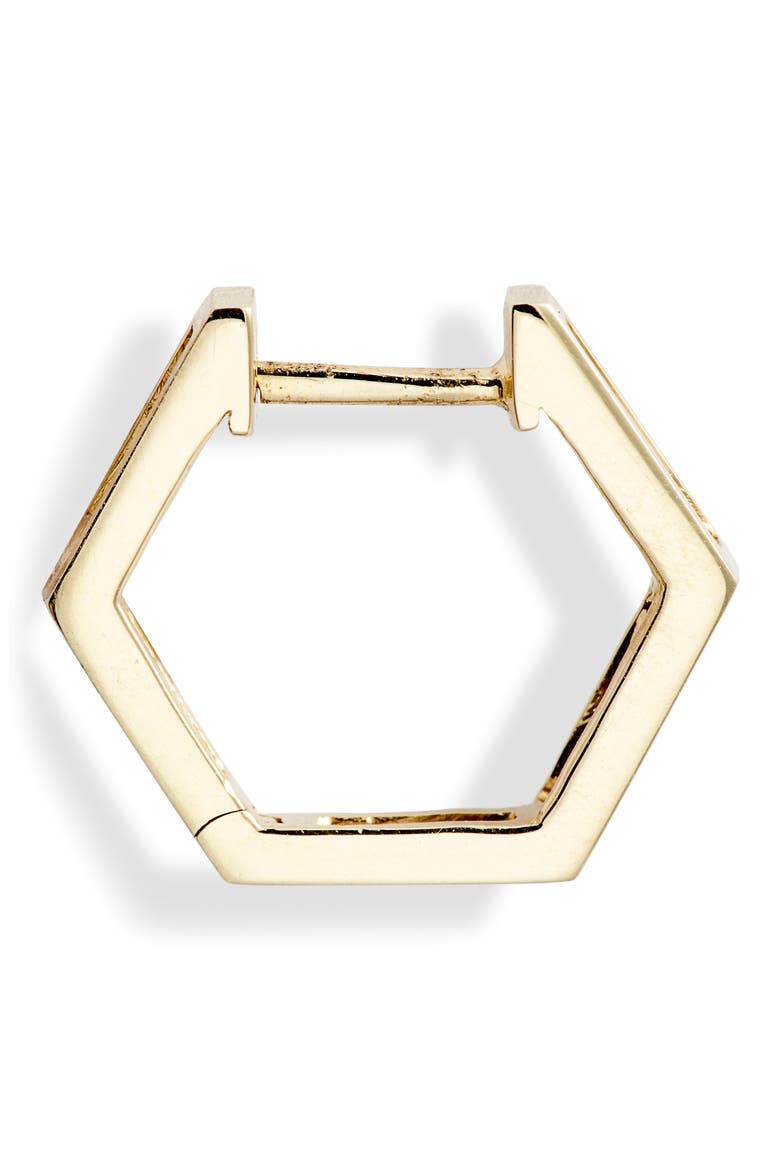 Hexagonal Split Hoop Earrings, Alternate, color, YELLOW GOLD