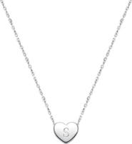Tiny Blessings Sterling Silver Mini Sliding Heart & Engraved Initial 12-14" Necklace
