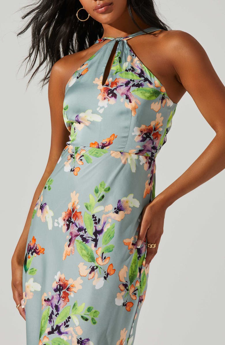 ASTR the Label Sandrine Floral Halter Dress, Alternate, color,