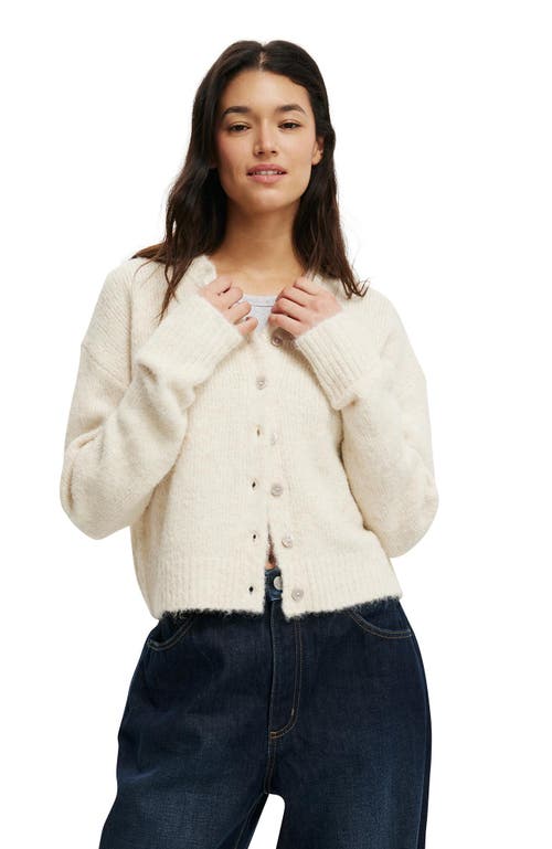 Cotton On Lofty Luxe Crew Cardigan In Neutral