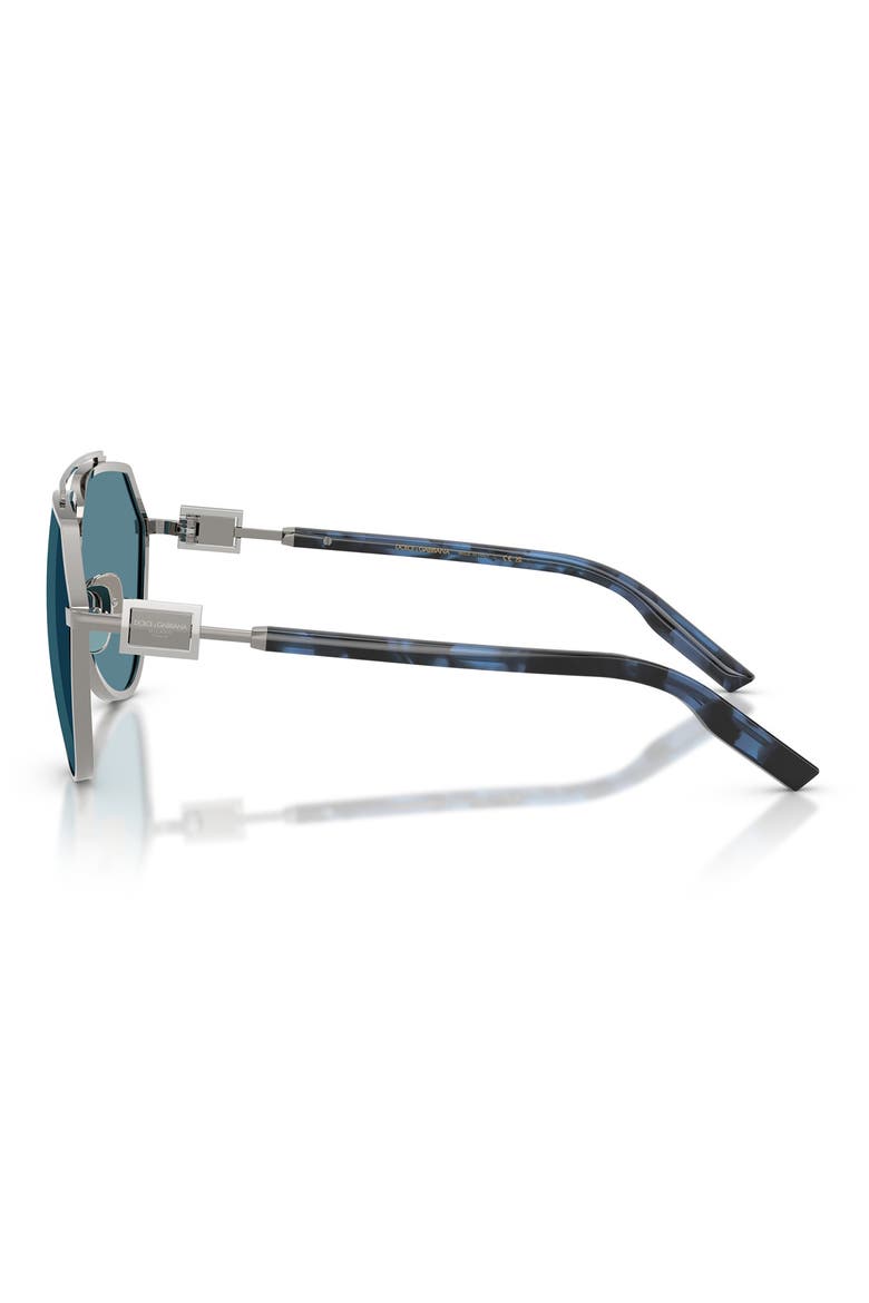 62mm Oversize Pilot Sunglasses, Alternate, color, GUNMETAL