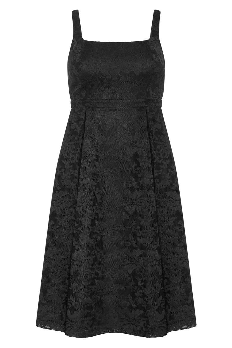 Jacklynn Floral Jacquard Sleeveless Dress, Alternate, color, BLACK